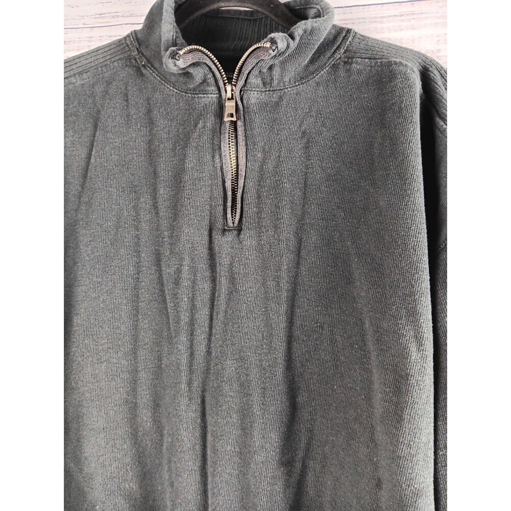 Rugged Wear Sweater Men’s XXL Quarter Zip Heavy Fleece Black Outdoor Advantage